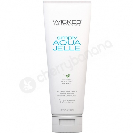 Wicked Simply Aqua Jelle Thick Water Based Gel Vegan & Glycerin Free Lubricant 120ml Wicked Simply Aqua Jelle Thick Water Based Gel Vegan & Glycerin Free Lubricant 120ml