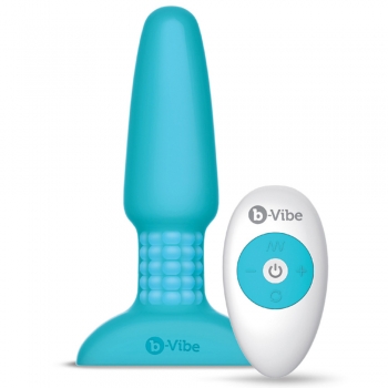 B-Vibe Blue Beaded Rimming Vibrating Butt Plug