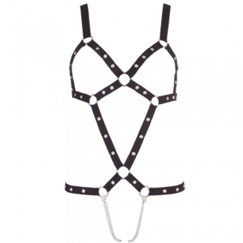 Bad Kitty Bodysuit Black Body Harness - Fits Approx 6-12 AU