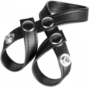 C&B Gear 8 Style Ball Divider Black Faux Leather Cockring