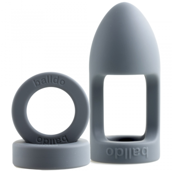 Balldo Ball Dildo Set Grey Balldo & 2 Rings