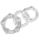 Cherry Banana Clear Beaded Cock & Ball Rings 3 Pack