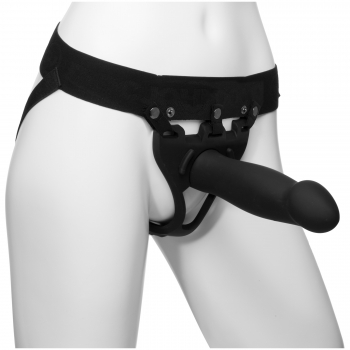 Body Extensions BE Bold Unisex Black Harness Strap-On Set With Hollow Silicone Dildo