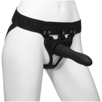 Body Extensions BE Strong Unisex Black Harness Strap-On Set With Hollow Silicone Dildo