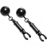 Master Series Black Bomber Nipple Clamps With Ball Weights