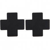 Cherry Banana Kisses & Crosses Black Cross Shaped Nipple Pasties 2 Pack
