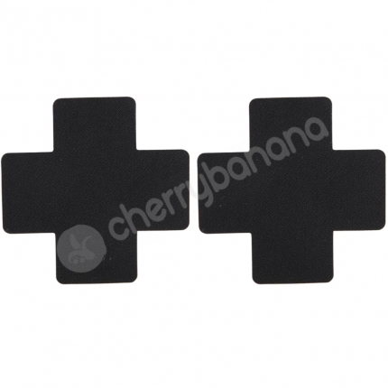 Cherry Banana Kisses & Crosses Black Cross Shaped Nipple Pasties 2 Pack