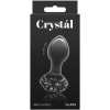 Crystal Flower Black Glass 2.8" Butt Plug