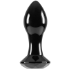 Crystal Gem Black Glass 2.8" Butt Plug