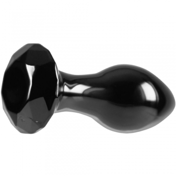 Crystal Gem Black Glass 2.8" Butt Plug