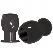 Port Hole Large Black Hollow Butt Plug