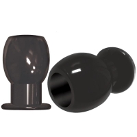 The 9'S Port Hole Large Black Hollow Butt Plug