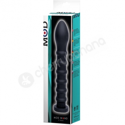 Mod Wand Black Ribbed Silicone Dildo Attachment for Mod Deluxe Thruster Kit