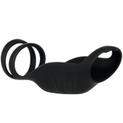 Gender X Rocketeer Black Vibrating Cock Sheath With Testicle Loops