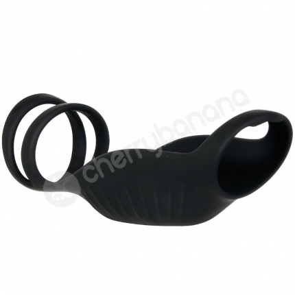 Gender X Rocketeer Black Vibrating Cock Sheath With Testicle Loops