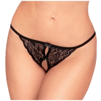 Penthouse Lingerie Black Hot Getaway Crotchless Thong