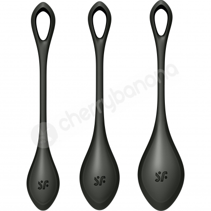 Satisfyer Yoni Power 2 Black Silicone Kegel Pelvic Floor Training 3 Piece Set Satisfyer Yoni Power 2 Black Silicone Kegel Pelvic Floor Training 3 Piece Set
