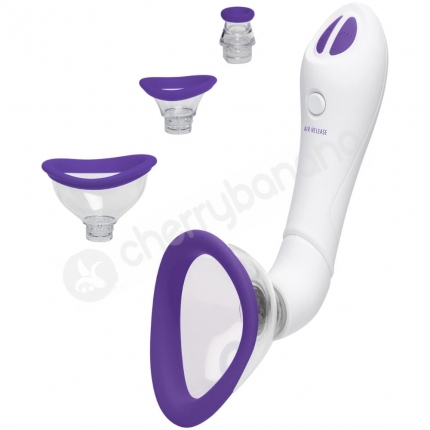 Doc Johnson Bloom Purple Automatic & Vibrating Blue Clit, Vulva, Nipple Pump