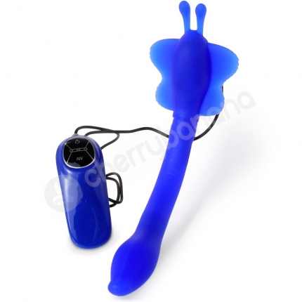 Adam & Eve Bendable Butterfly Blue Vibrator