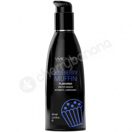 Wicked Aqua Blueberry Muffin Flavoured Water-Based Lubricant 60ml Wicked Aqua Blueberry Muffin Flavoured Water-Based Lubricant 60ml