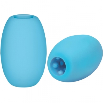 Zolo Mini Dome Squeezable Textured Blue Penis Stroker