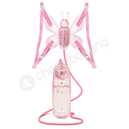 Play With Me Pink Strap-On Petite Butterfly Vibrator