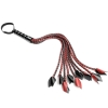 Saffron Cat-O-Nine-Tails Faux Leather Braided Flogger With Comfort Grip Handle