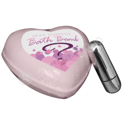 Sexy Surprise Heart Shaped Strawberry Champagne Scented Bath Bomb & Bullet Vibe
