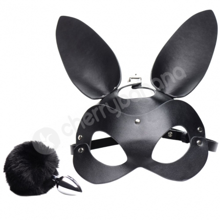 Tailz Bunny Tail Anal Plug & Mask With Ears Set Tailz Bunny Tail Anal Plug & Mask With Ears Set