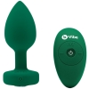 B-Vibe Vibrating Jewel M/L Emerald Butt Plug With Remote Control
