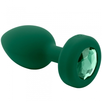 B-Vibe Vibrating Jewel M/L Emerald Butt Plug With Remote Control