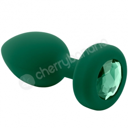 B-Vibe Vibrating Jewel M/L Emerald Butt Plug With Remote Control