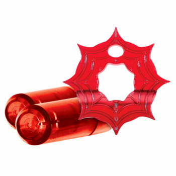 Crossbones The Pleasure Web Red Twin Bullet Cock Ring