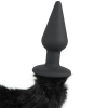 Bad Kitty Black Silicone Butt Plug With Bendable Fluffy Cat Tail