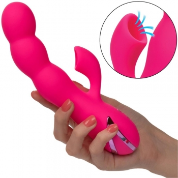 California Dreaming Oceanside Orgasm Pink Rabbit Vibrator With Clitoral Suction 