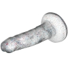 Naturally Yours Clear Glitter Dildo With Suction Cup Base