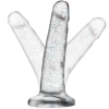 Naturally Yours Clear Glitter Dildo With Suction Cup Base
