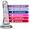 Naturally Yours Clear Glitter Dildo With Suction Cup Base