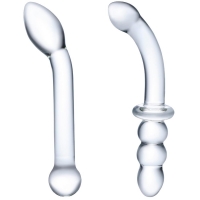 Glas G-spot Pleasure Glass Clear Dildo 2 Piece Set