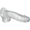 Adam & Eve Crystal Clear 8'' Dildo With Balls & Suction Cup Base