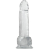 Adam & Eve Crystal Clear 8'' Dildo With Balls & Suction Cup Base
