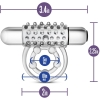 Stay Hard Vibrating Super Clitifier Clear 3 in 1 Cockring