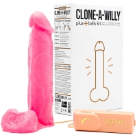 Clone-A-Willy Plus+ Hot Pink Vibrator Moulding Kit With Balls