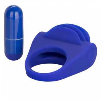Blue Silicone Fluttering Enhancer Cock Ring