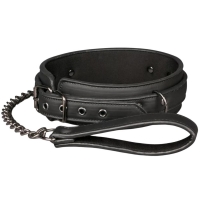 Fetish Collection Faux Leather Adjustable Collar With Leash
