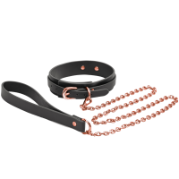 Bondage Couture Black & Rose Gold Collar And Leash