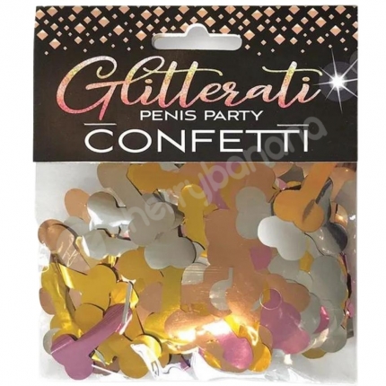 Glitterati Penis Party Colourful Metallic Penis Shaped Confetti
