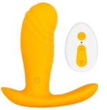 Evolved Creamsicle Orange 3" Vibrating Remote Control Wearable Butt Plug