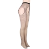 Cherry Banana Black Wide Grid Fishnet Crotchless Pantyhose