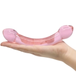 Crystal Pleasures Glass Pink Double Lover Dildo